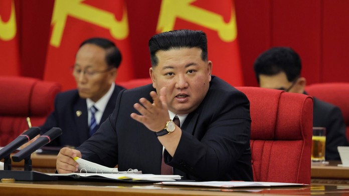 Severokorejský vůdce Kim Čong-un na zasedání Korejské strany práce