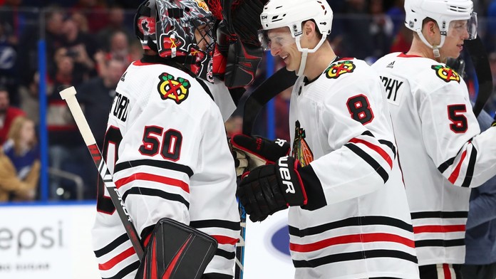 Chicago vstřelilo Detroitu šest branek. Bodoval Kubalík i Hronek