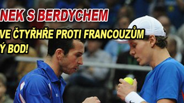 Štěpánek s Berdychem vyhráli čtyřhru a Češi vedou nad Francií 2:1
