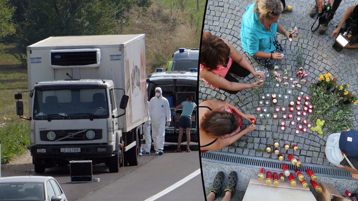 OBRAZEM: Květiny a svíčky. Lidé truchlí za mrtvé uprchlíky