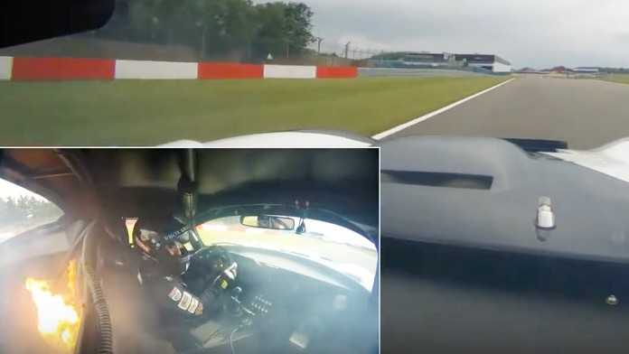 VIDEO: Zběsilá jízda o život. Pilotovi hoří auto doslova za zadkem
