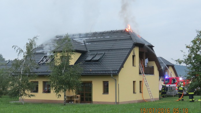 Požár domu pro postižené. Pět lidí skončilo v nemocnici. FOTKY