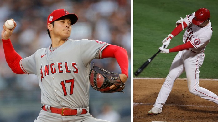 Shohei Ohtani jako nadhazovač a pálkař