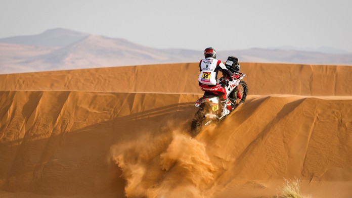 motocyklový jezdec Sebastian Bühler na Rally Dakar