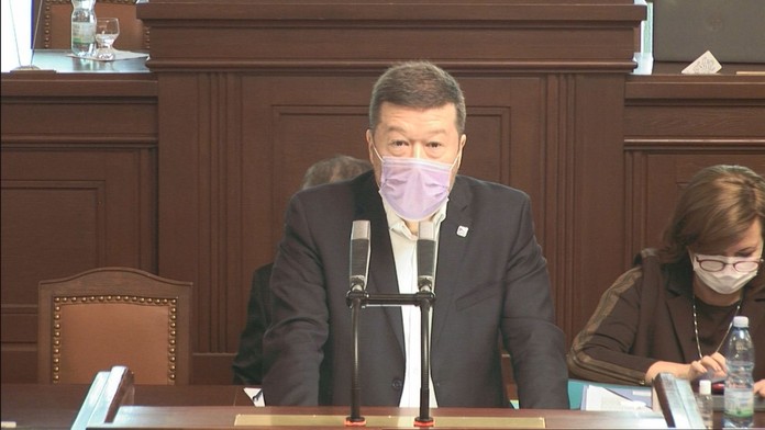 Okamura mluvil ve Sněmovně o Bělorusku. Celou řeč měl ukrást