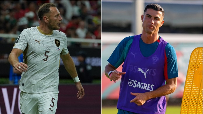 Vladimír Coufal a Cristiano Ronaldo