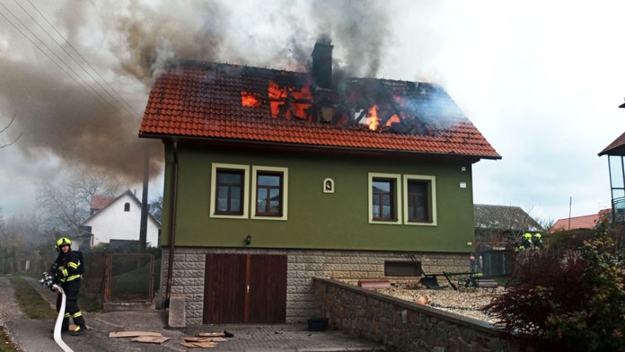 Požár rodinného domu na Zlínsku