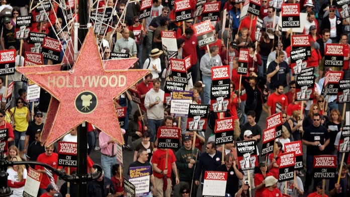 Stávkující scenáristé v Hollywoodu