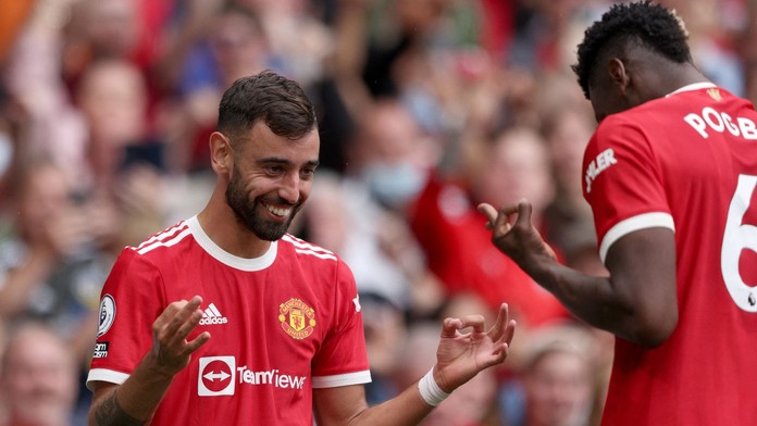 Manchester United předvedl demolici, Fernandes vstřelil Leedsu hattrick
