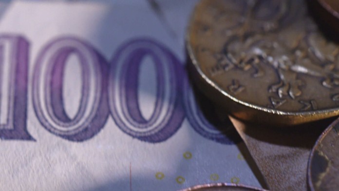 Koruna se krátce dostala k euru pod hranici 25 korun, poprvé od začátku epidemie