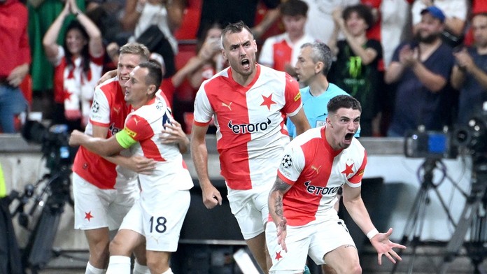 Fotbalisté Slavie slaví