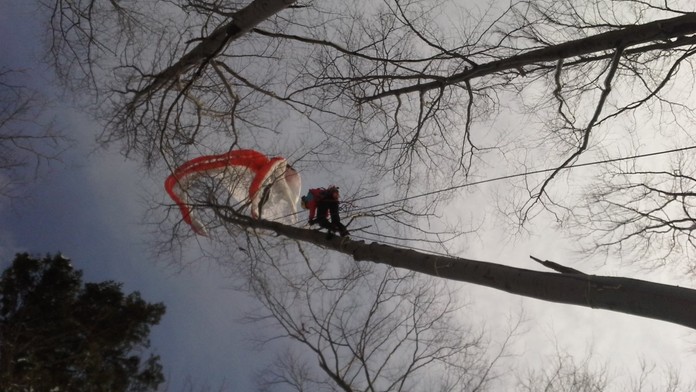 Paraglidista se zachytil ve větvích, záchrana trvala čtyři hodiny