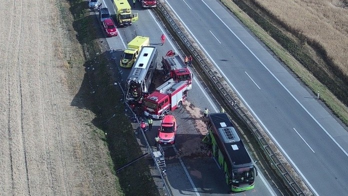 Vážná dopravní nehoda na D2 směr Brno