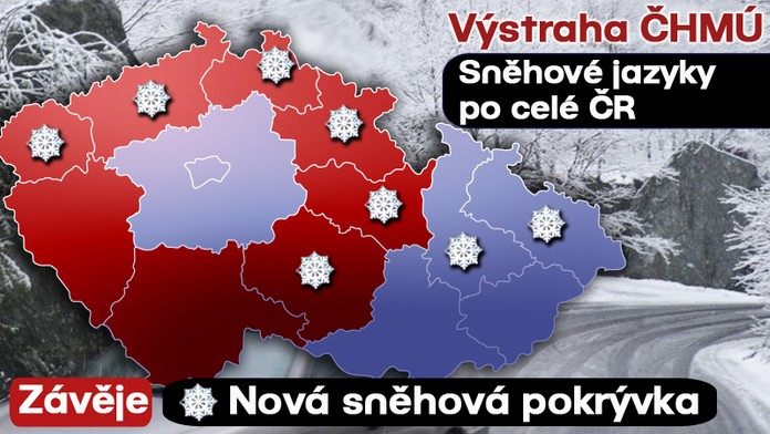 VAROVÁNÍ! Napadne až 30 cm sněhu!