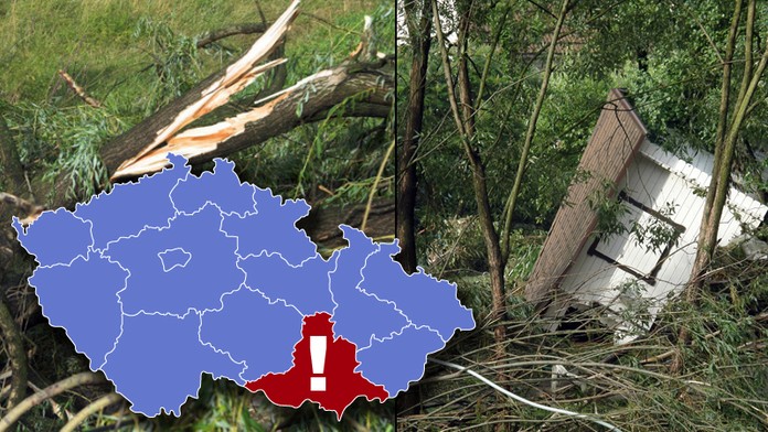 Jižní Moravu DEVASTUJE VICHŘICE! Trhá střechy, vyvrací stromy!