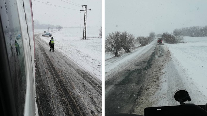 Pomáhat a chránit! Kamioňák zapadl, přístup policie ho šokoval