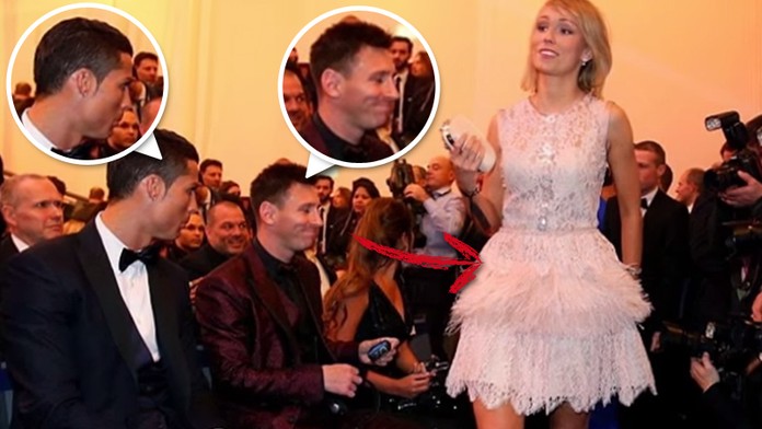 To je ale kost! Ronaldo a Messi okukovali krásnou fotbalistku
