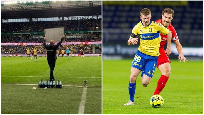 Kouč Bröndby nepřekřičel diváky, na pomoc využil tabuli s jasným povelem
