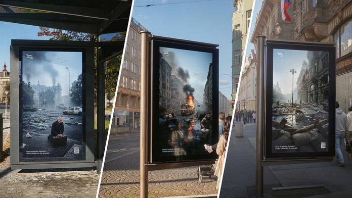 Jak by vypadala válka v Praze. Aktivisté rozjeli kampaň, ze které mrazí