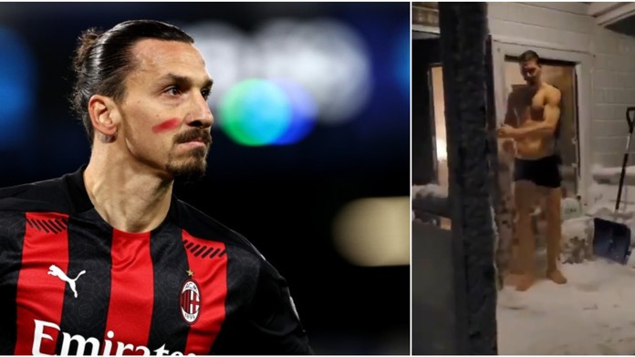 Dostane sníh rýmu? Otužilec Zlatan se vrhnul do bílé pokrývky