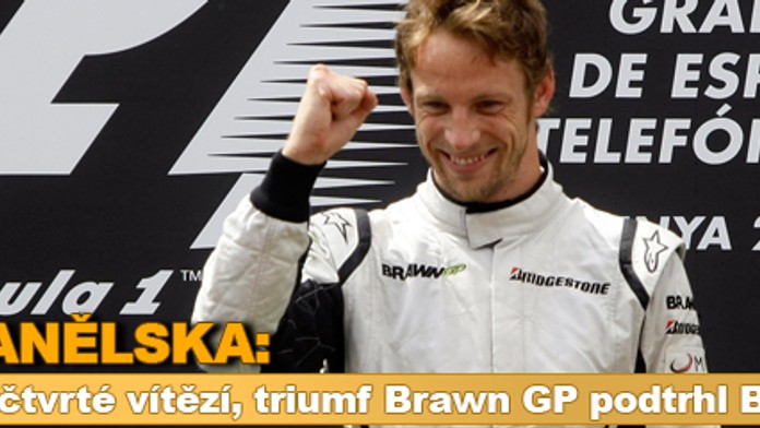 VC Španělska: Button počtvrté vítězí, triumf Brawn GP podtrhl Barrichello