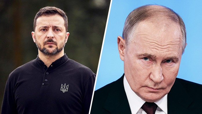 Volodymyr Zelenskyj a Vladimir Putin