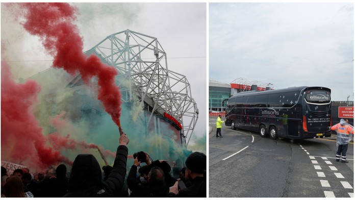 Protesty na Old Trafford se opakují: Fanoušci zastavili autobus hostů