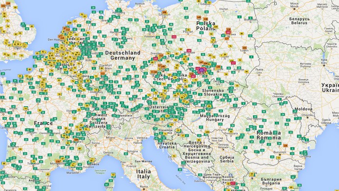 MAPA ZNEČIŠTĚNÍ: Ostrava má nejhorší ovzduší v celé Evropě