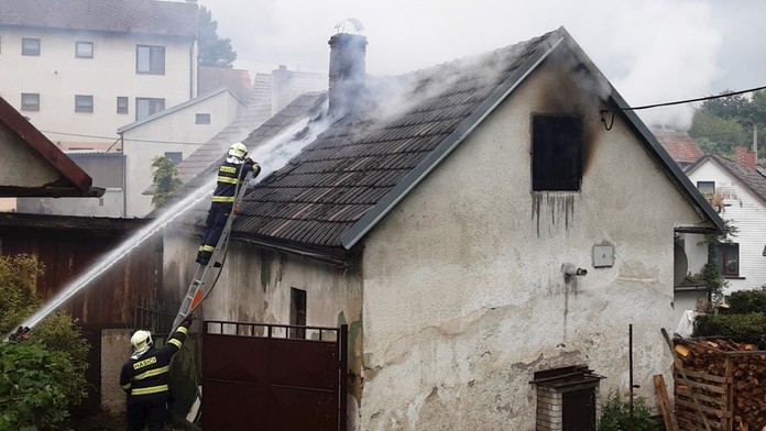 Požár rodinného domu v obci Kamenička na Jihlavsku