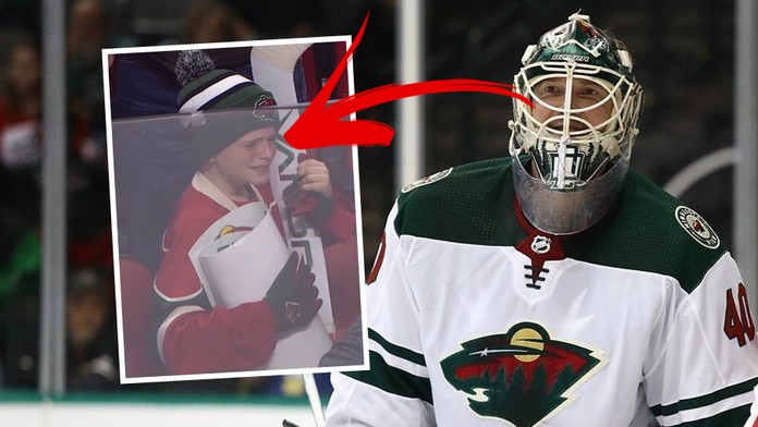 Slzy v NHL: Chlapec na setkání s Dubnykem nezapomene! VIDEO