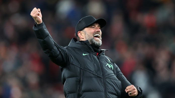 Slavící trenér Jürgen Klopp