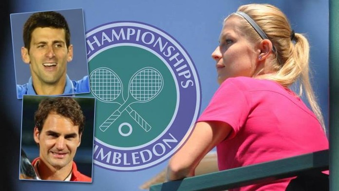 Djokovič, Federer, Wimbledon. A soudcuje česká blond holka!