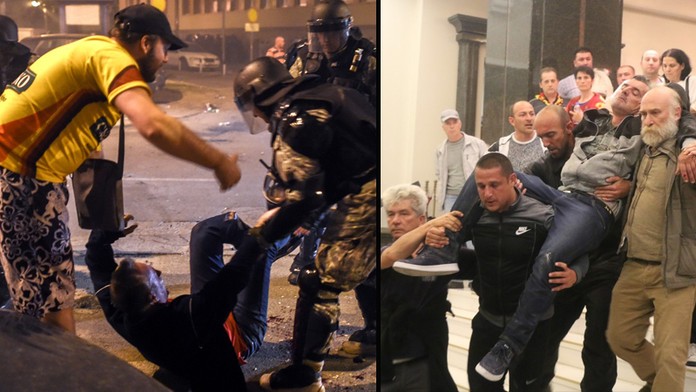 Makedonci si drsně vyřizovali účty s politiky, 100 zraněných! VIDEO