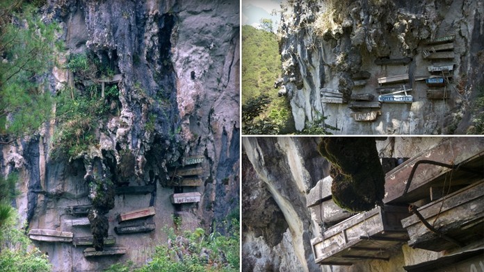 Na tomto hřbitově přibíjejí rakve ke skále! Padají dolů i s mrtvými
