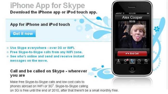 Skype pro iPhony jde na dračku