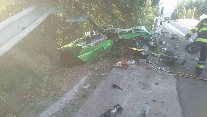 Slovenský podnikatel zemřel při nehodě. Z jeho lamborghini zbyly jen trosky