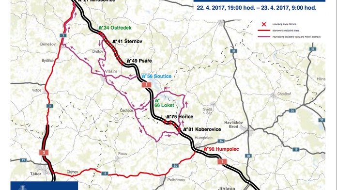 Kudy objet zavřenou dálnici D1? Počítejte s hodinovým zpožděním