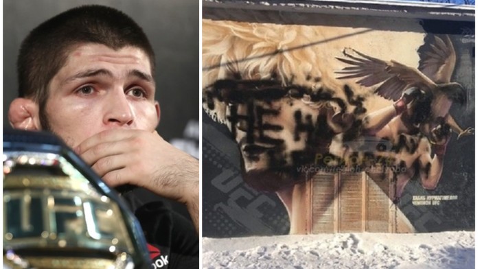 Malbu Chabiba zničili vandalové. Není to náš hrdina, napsali mu na obličej