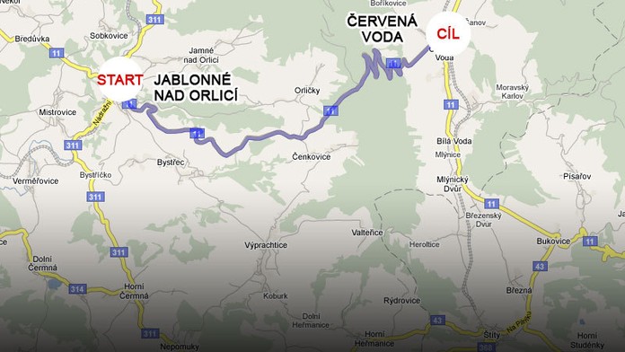 Nejkrásnější silnice: Jablonné nad Orlicí – Červená voda