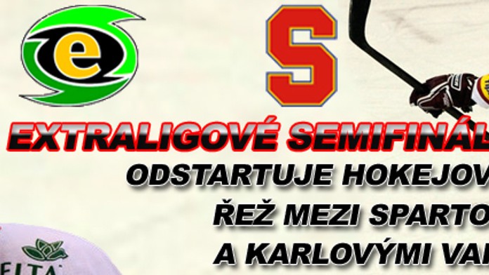 Extraligové semifinále odstartuje hokejová řež mezi Spartou a Karlovými Vary