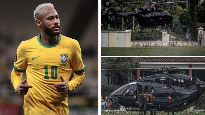 Neymar přiletěl na sraz luxusní helikoptérou. Zaparkoval přímo na hřišti
