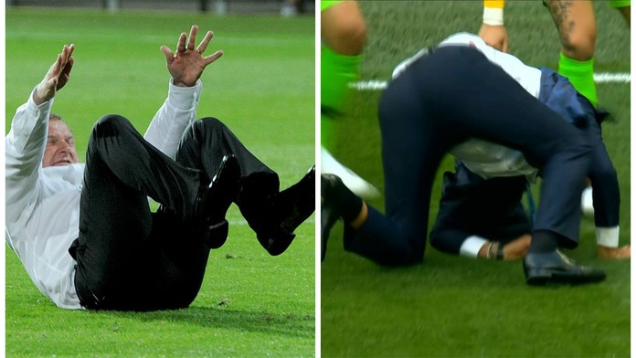 Brazilský trenér napodobil Vrbův kotrmelec! Následky jsou smutné
