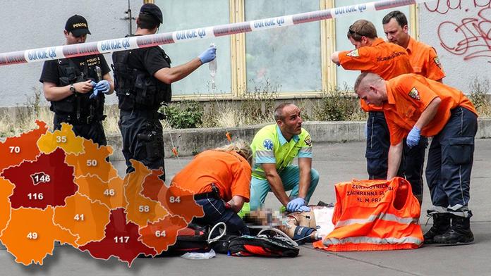 Mordy v Česku: Ve kterém kraji se vraždí nejvíce? PŘEHLED a MAPA