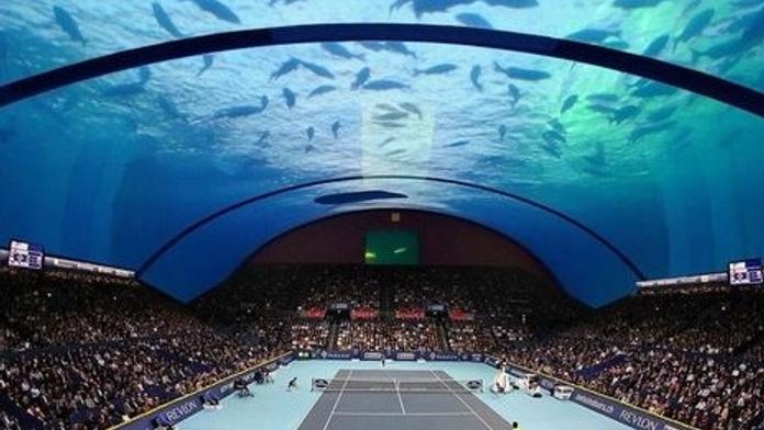 Tenis v akváriu? Pro dubajské boháče vůbec žádný problém