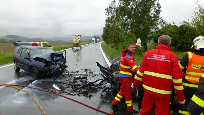 Hromadná nehoda u Mošnova: Sedm zraněných včetně sedmiletého dítěte
