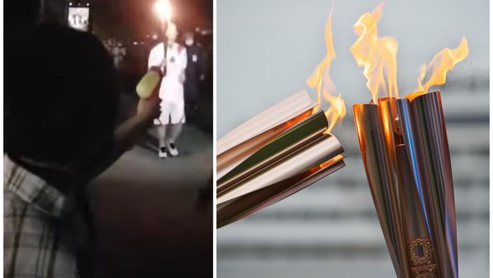 Japonka se pokusila uhasit pochodeň s olympijským ohněm