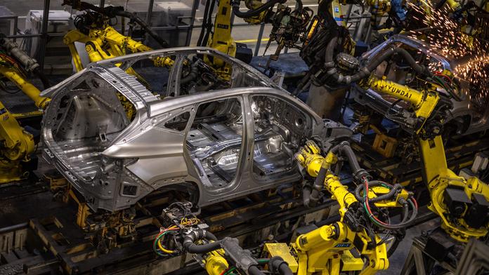Výroba aut v továrně Hyundai v Nošovicích