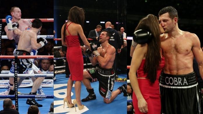 FOTO: Sejmul soupeře, pak "knockoutoval" přítelkyni! V ringu ji požádal o ruku