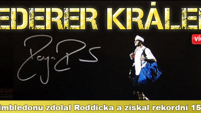 Federer vyhrál pošesté Wimbledon a je nejlepším tenistou historie