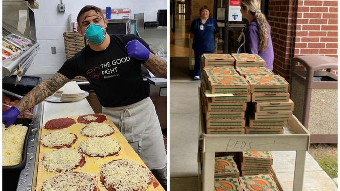 UFC zápasník doručil 1000 kusů pizzy vytíženým lékařům. Sám ji připravoval